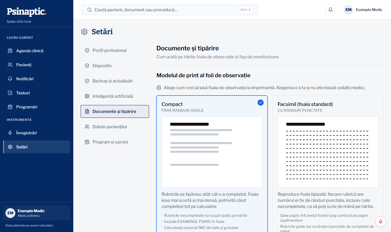 Formatele de print și șabloanele