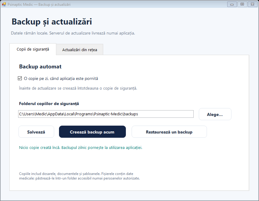 Copiile de siguranță și actualizările