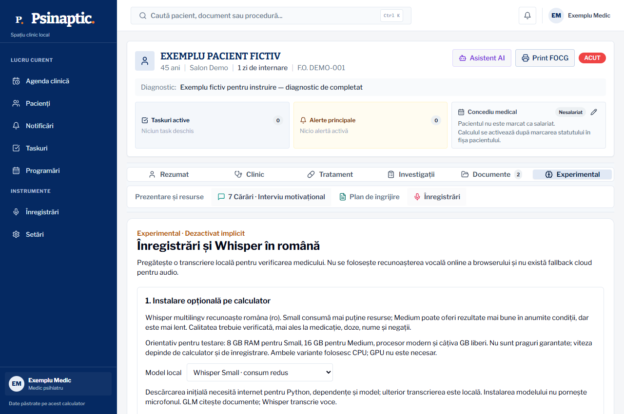 Înregistrarea și transcrierea
