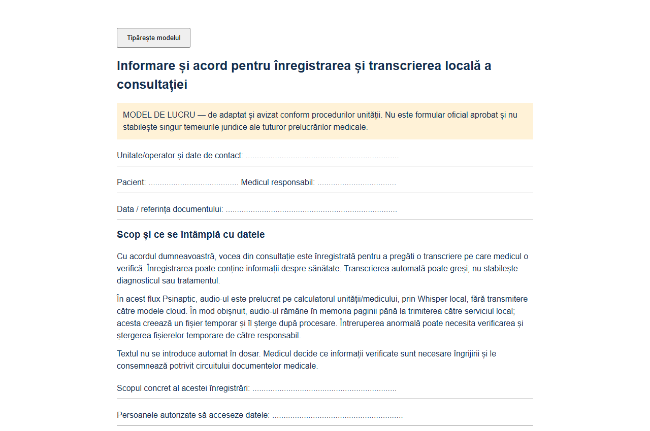 Acordul pentru audio
