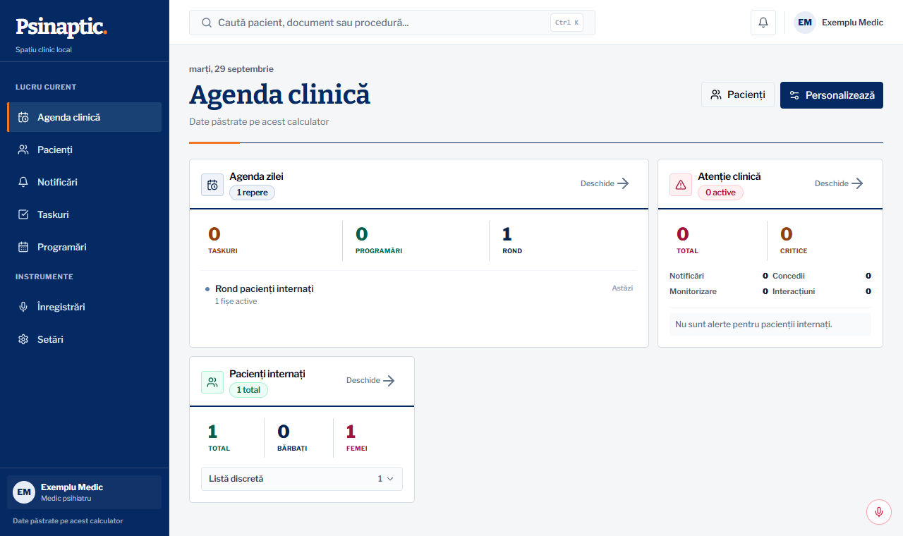 Agenda clinică